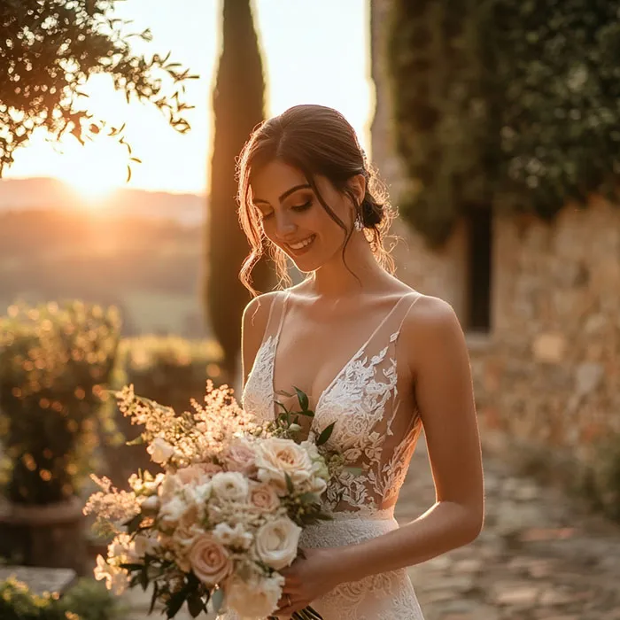 Sposi abbracciati